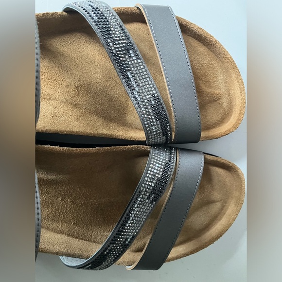 NAOT Women Size 11 Columbus Sandals Mirror Leather Silver Rhinestones 42 - Picture 3 of 7